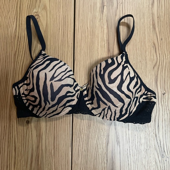 NEW Natori Zebra Print Bra - Black and Tan - Picture 1 of 3